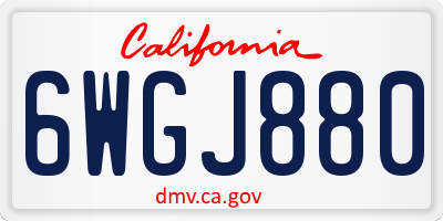 CA license plate 6WGJ880