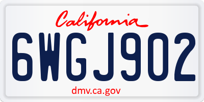 CA license plate 6WGJ902