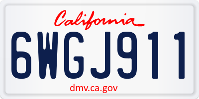 CA license plate 6WGJ911