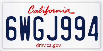 CA license plate 6WGJ994