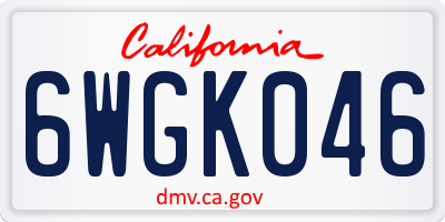 CA license plate 6WGK046