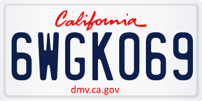 CA license plate 6WGK069