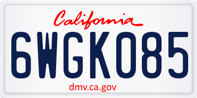 CA license plate 6WGK085