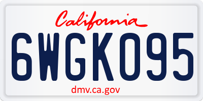 CA license plate 6WGK095