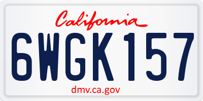 CA license plate 6WGK157