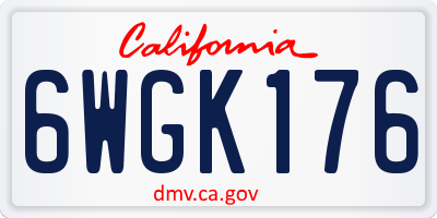 CA license plate 6WGK176