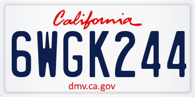 CA license plate 6WGK244