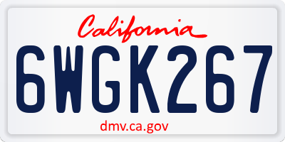 CA license plate 6WGK267