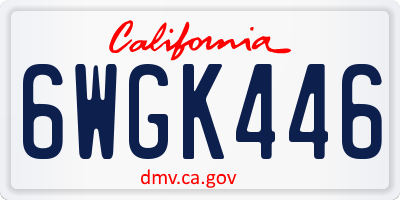 CA license plate 6WGK446