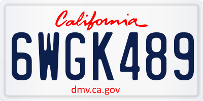 CA license plate 6WGK489
