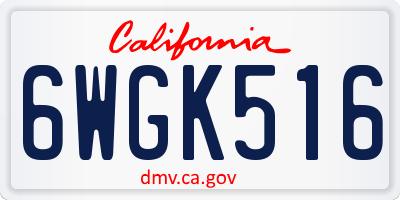 CA license plate 6WGK516