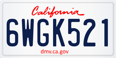 CA license plate 6WGK521