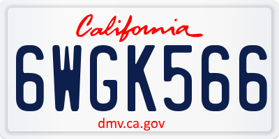 CA license plate 6WGK566