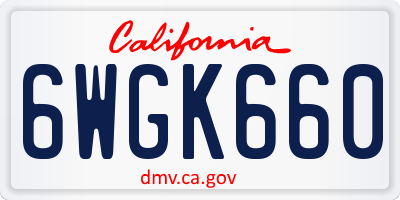 CA license plate 6WGK660