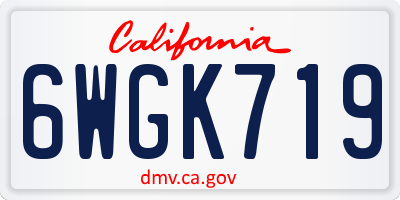 CA license plate 6WGK719