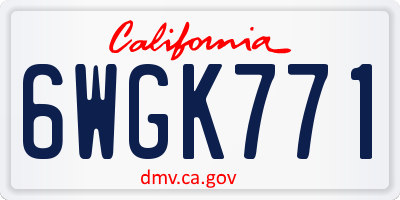 CA license plate 6WGK771