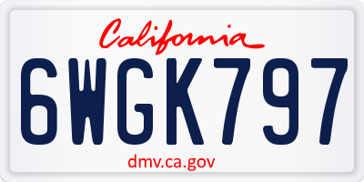 CA license plate 6WGK797