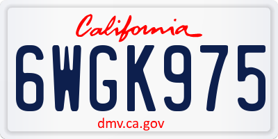 CA license plate 6WGK975
