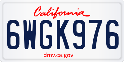 CA license plate 6WGK976
