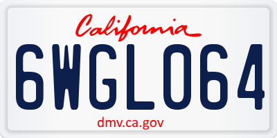 CA license plate 6WGL064