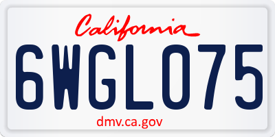 CA license plate 6WGL075