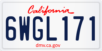 CA license plate 6WGL171