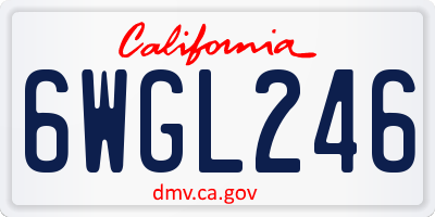 CA license plate 6WGL246