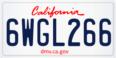 CA license plate 6WGL266