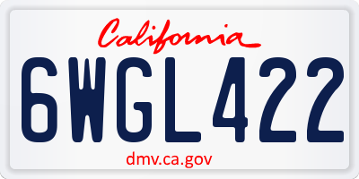 CA license plate 6WGL422