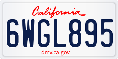 CA license plate 6WGL895