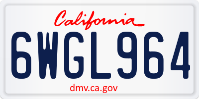 CA license plate 6WGL964