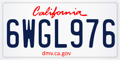 CA license plate 6WGL976