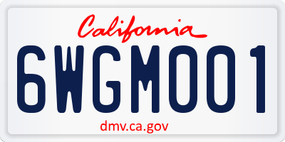 CA license plate 6WGM001