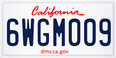 CA license plate 6WGM009