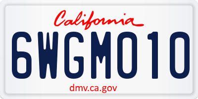 CA license plate 6WGM010