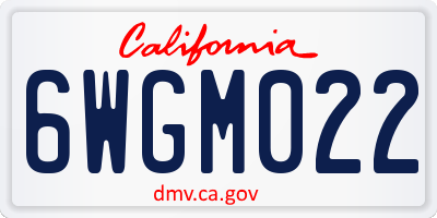CA license plate 6WGM022
