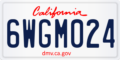 CA license plate 6WGM024