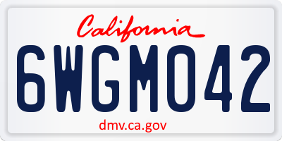 CA license plate 6WGM042