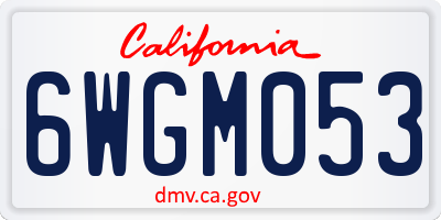 CA license plate 6WGM053