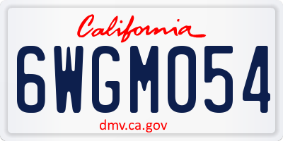 CA license plate 6WGM054