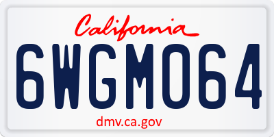 CA license plate 6WGM064