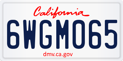 CA license plate 6WGM065