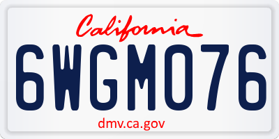 CA license plate 6WGM076