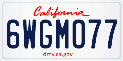 CA license plate 6WGM077