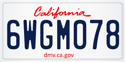CA license plate 6WGM078