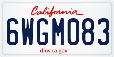 CA license plate 6WGM083