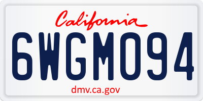 CA license plate 6WGM094