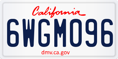 CA license plate 6WGM096