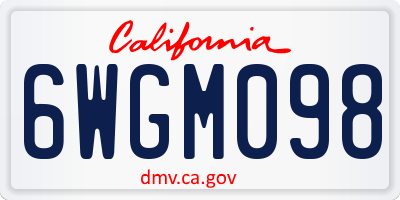 CA license plate 6WGM098