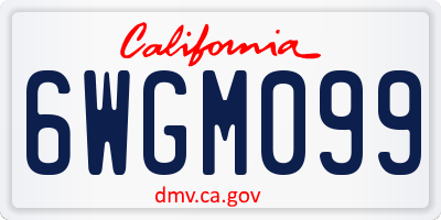 CA license plate 6WGM099